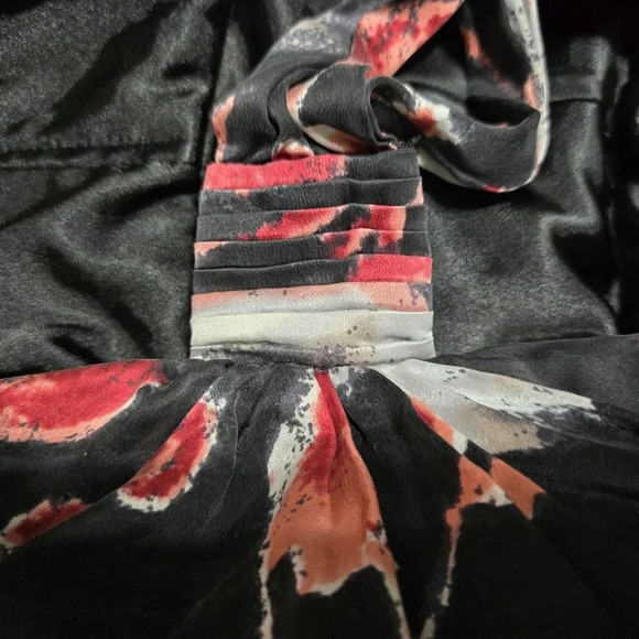 Vintage Donna Ricco 100% Silk Black Floral Print Mini Halter Dress, Lined, EUC! - Picture 8 of 11